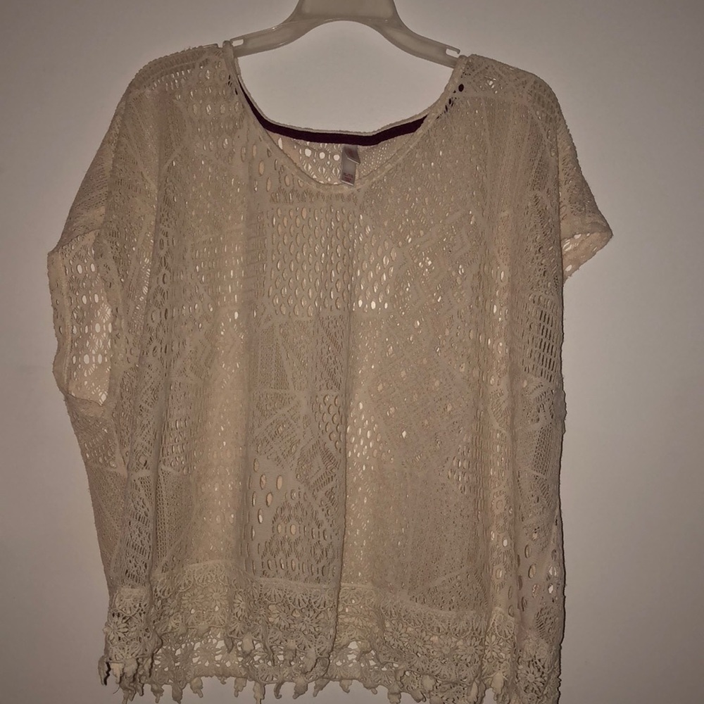 a cream colored lace shirt!